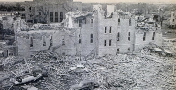 Damage at Washburn University. (credit)